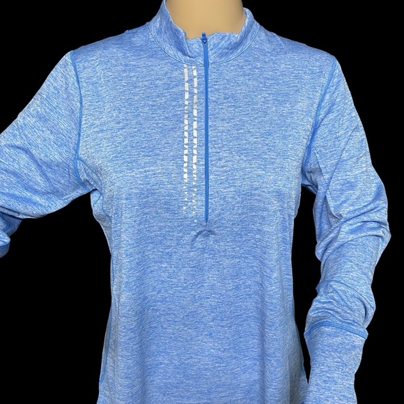 Annika by Cutter & Buck Light Blue M Quarter Zip UPF 50+ Golf Pullover NWT - Picture 2 of 12